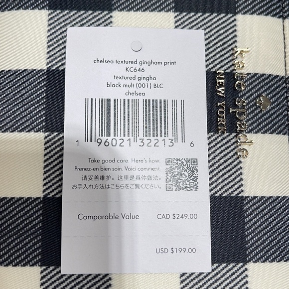 Kate Spade Chelsea Textured Gingham Print Nylon Large Continental Wallet
NWT - Picture 5 of 16